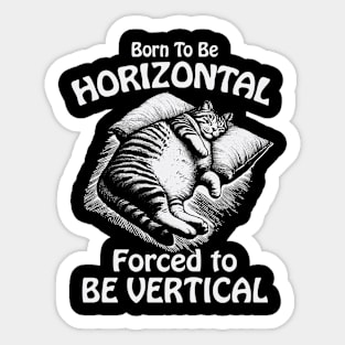 Born To Be Horizontal Funny Lazy Cat Nap Lover Sticker